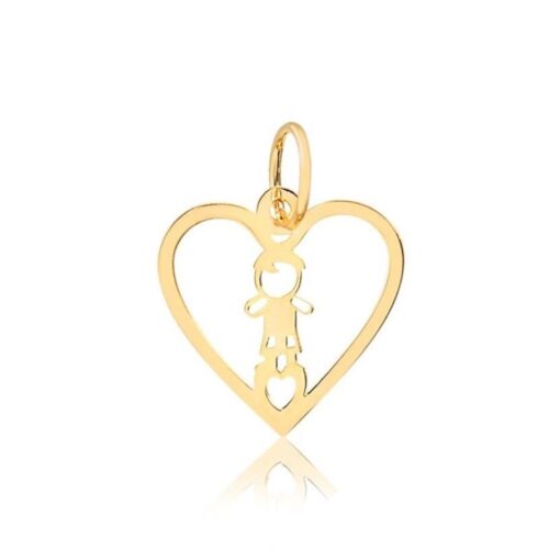 Colgante Corazon Niño Oro 18k