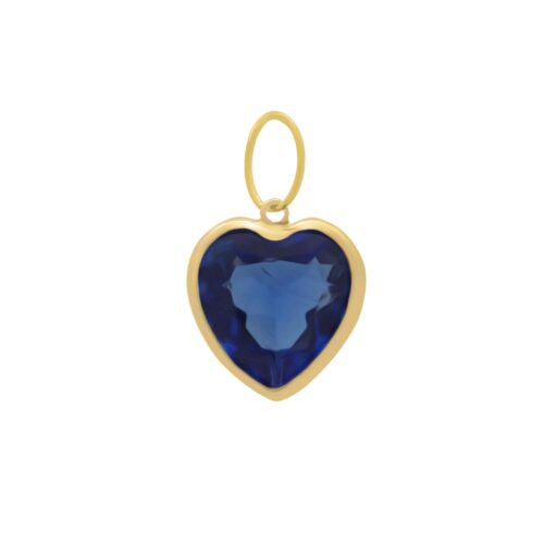 Colgante Corazon Zirconia Azul Oro 18k